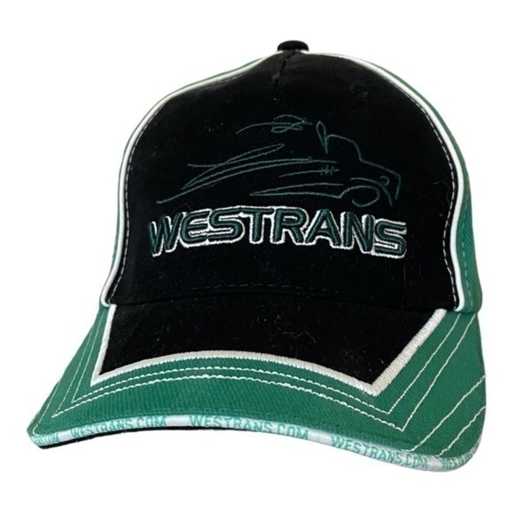 Westrans Trucker Hat Green Black Hook and loop Adjustable Closure